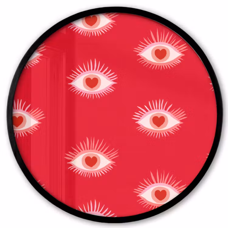 Ogen - Hart - Abstract - Rood - Roze Fotolijst rond zonder passe partout klein 856 -3d