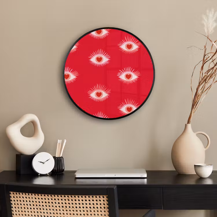 Ogen - Hart - Abstract - Rood - Roze Fotolijst rond zonder passe partout klein 856 -sfeer1