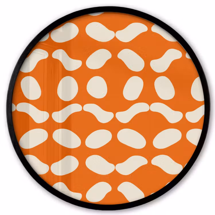 Oranje - Organische vormen - Wit Fotolijst rond zonder passe partout klein 856 -3d