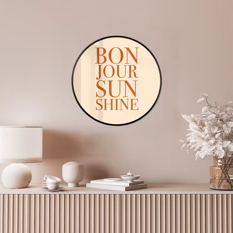 Oranje - Quote - Sun Fotolijst rond zonder passe partout klein -sfeer3