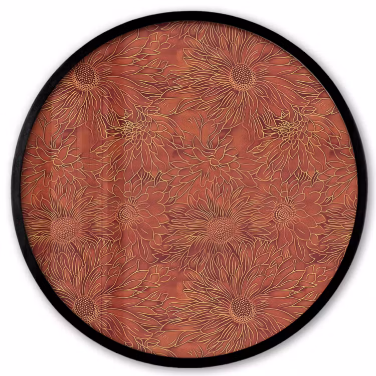 Oosters - Bloemen - Terracotta Fotolijst rond zonder passe partout klein 856 -3d