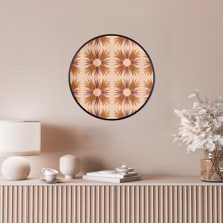 Ornament - Patroon - Oker Fotolijst rond zonder passe partout klein 856 -sfeer3