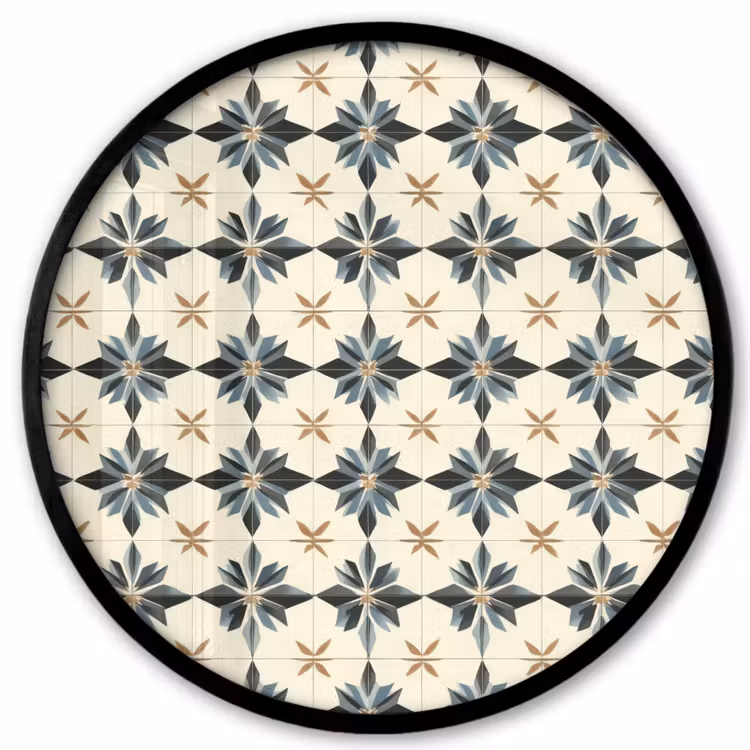 Sierlijk - Ornament - Blauw Fotolijst rond zonder passe partout klein 856 -3d