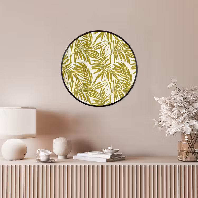Palmblad - Patroon - Groen Fotolijst rond zonder passe partout klein 856 -sfeer3