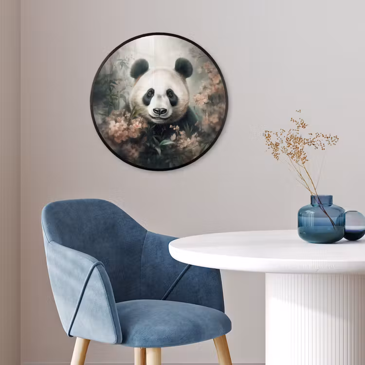 Panda - Dieren - Bloemen - Planten Fotolijst rond zonder passe partout klein -sfeer2