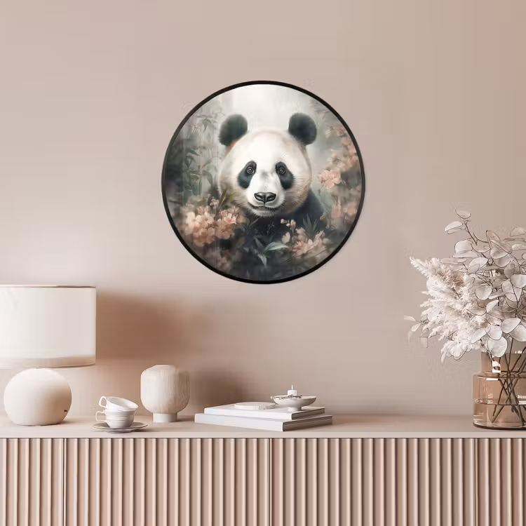 Panda - Dieren - Bloemen - Planten Fotolijst rond zonder passe partout klein -sfeer3