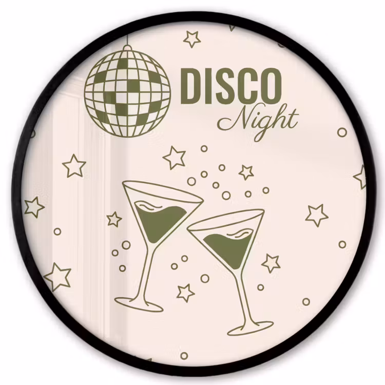 Feest - Disco - Drank - Illustratie - Groen Fotolijst rond zonder passe partout klein -3d