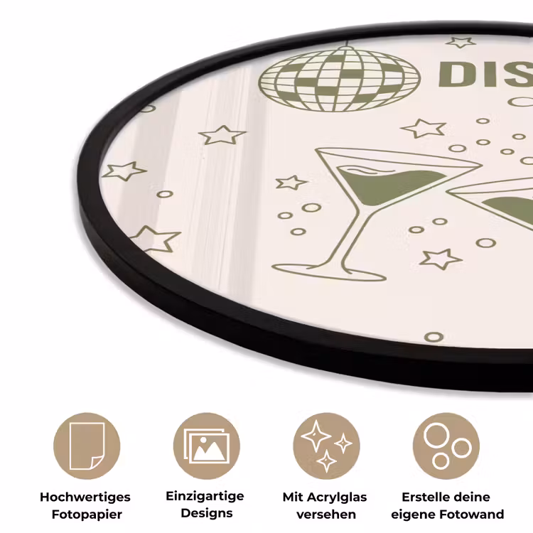 Feest - Disco - Drank - Illustratie - Groen Fotolijst rond zonder passe partout klein -closeup_DE
