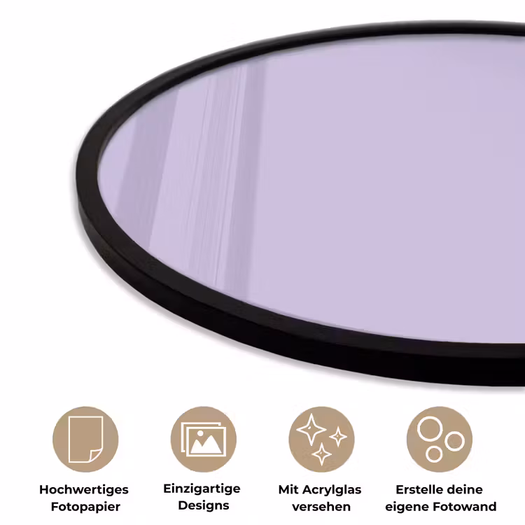 Pastel - Lilac - Paars Fotolijst rond zonder passe partout klein 856 -closeup_DE