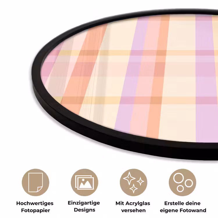 Pastel - uitpatroon - Geometrisch Fotolijst rond zonder passe partout klein 856 -closeup_DE