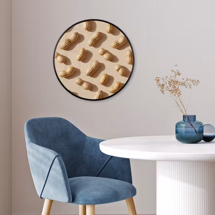 Pinda's - Patroon - Beige Fotolijst rond zonder passe partout klein -sfeer2