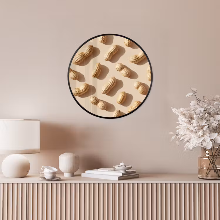Pinda's - Patroon - Beige Fotolijst rond zonder passe partout klein -sfeer3