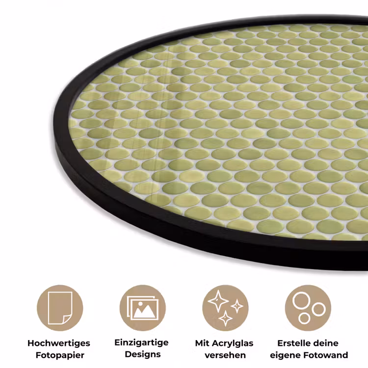 Penny - Mozaïek - Olijfgroen Fotolijst rond zonder passe partout klein 856 -closeup_DE