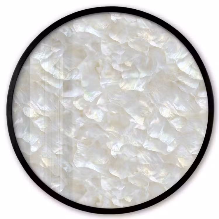 Parelmoerglans - Wit - Schelp Fotolijst rond zonder passe partout klein 856 -3d