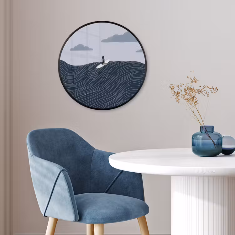 Persoon - Surfen - Oceaan - Natuur - Modern Fotolijst rond zonder passe partout klein -sfeer2
