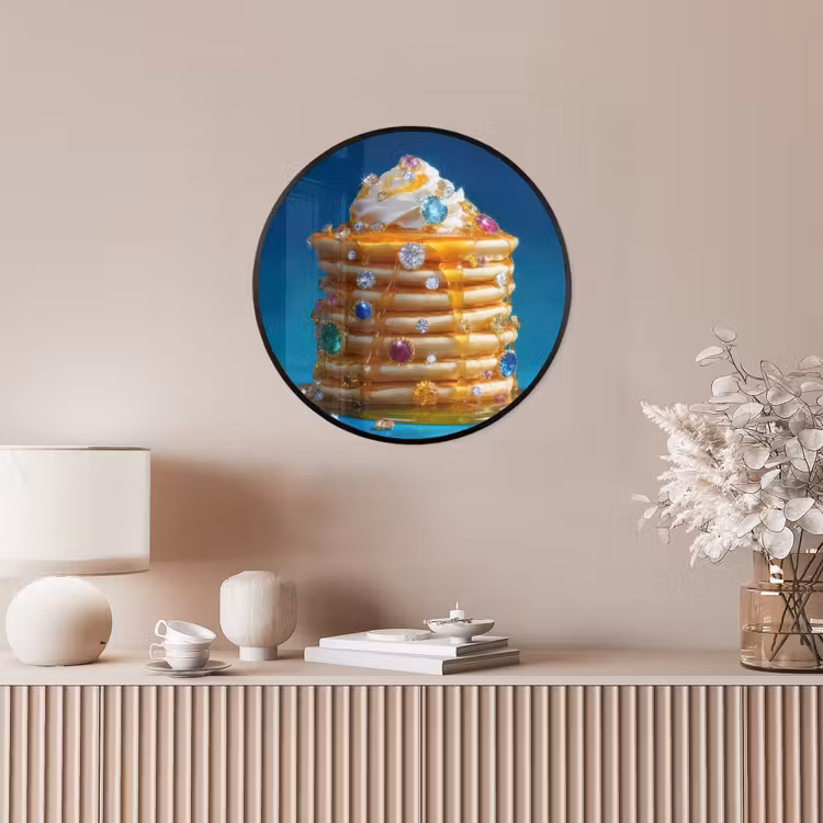 Pannenkoeken - Steentjes - Glitter - Slagroom Fotolijst rond zonder passe partout klein -sfeer3