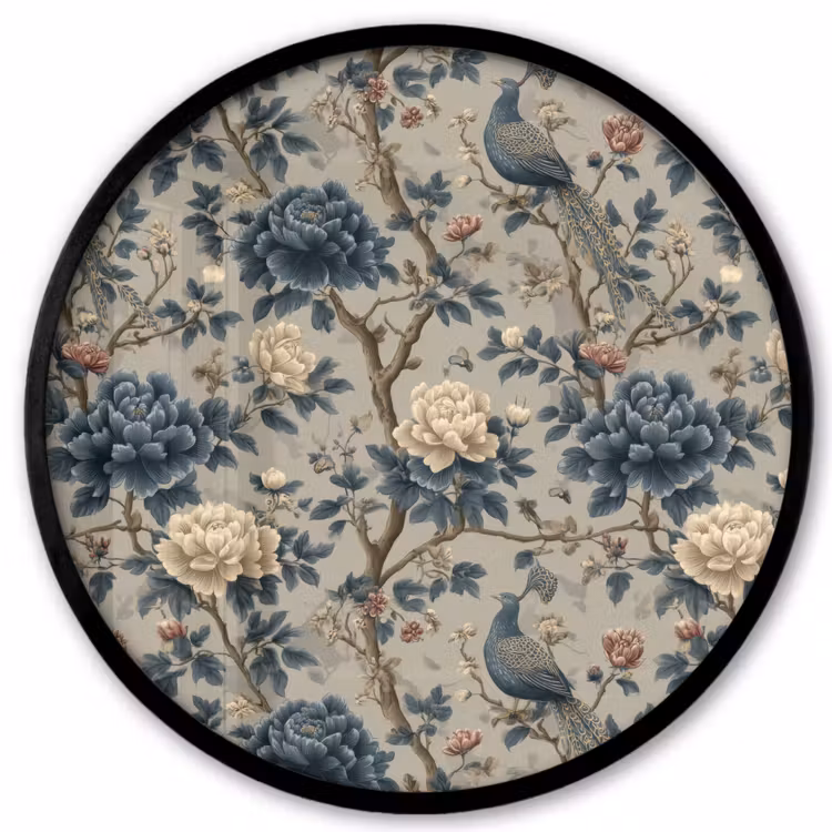 Pauw - Bloemen - Blauw Fotolijst rond zonder passe partout klein 856 -3d