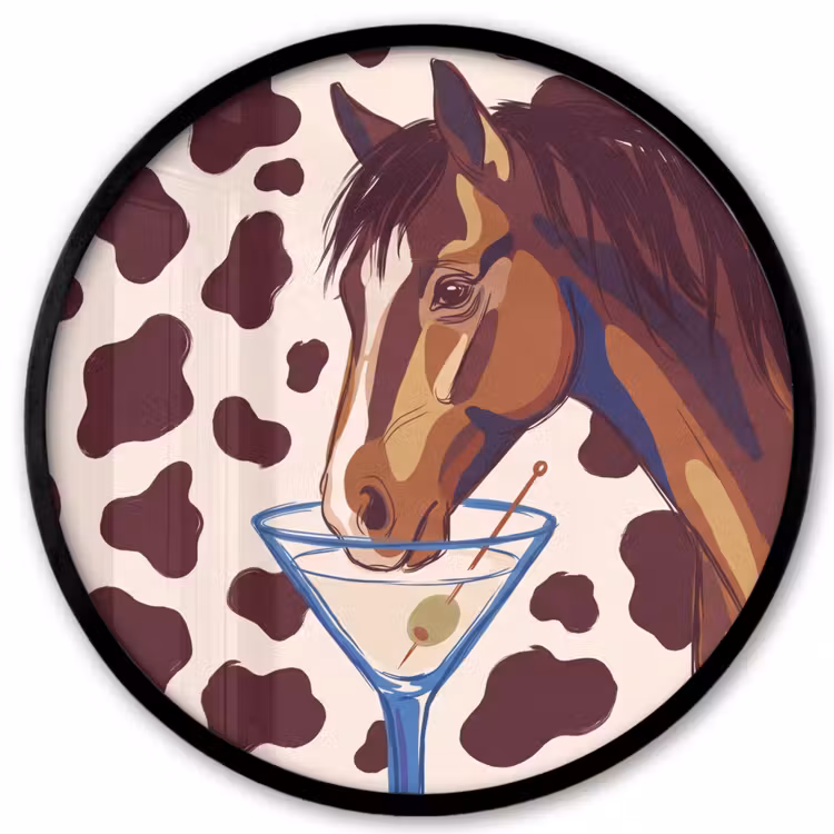 Paard - Martini - Dieren - Abstract - Bruin Fotolijst rond zonder passe partout klein -3d