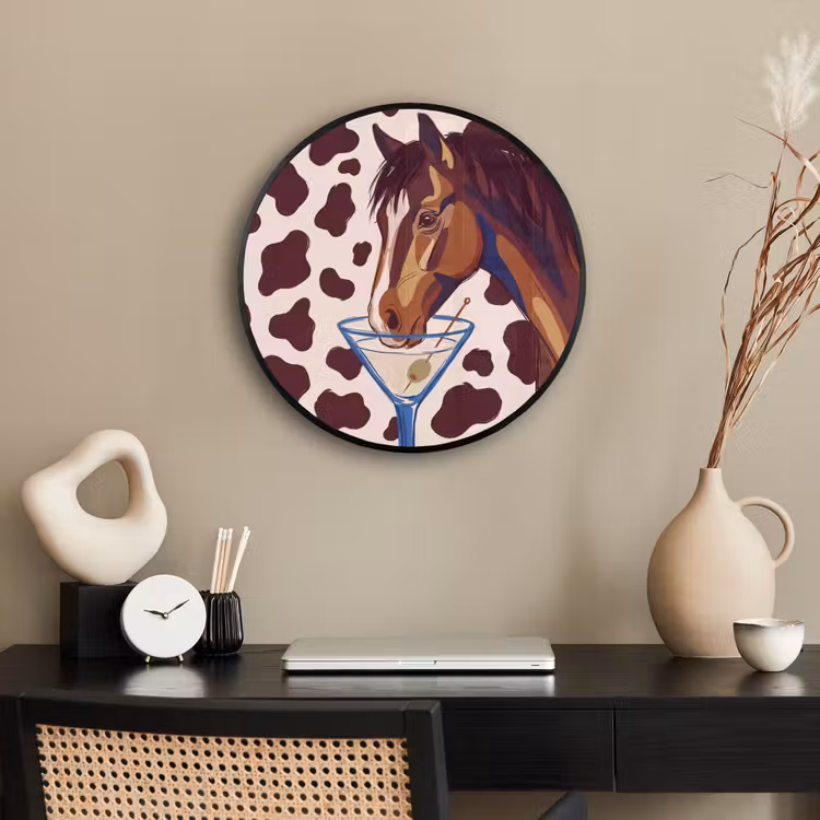 Paard - Martini - Dieren - Abstract - Bruin Fotolijst rond zonder passe partout klein -sfeer1