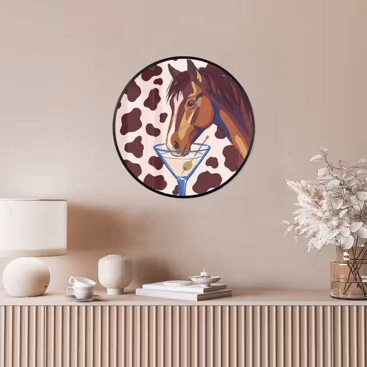 Paard - Martini - Dieren - Abstract - Bruin Fotolijst rond zonder passe partout klein -sfeer3