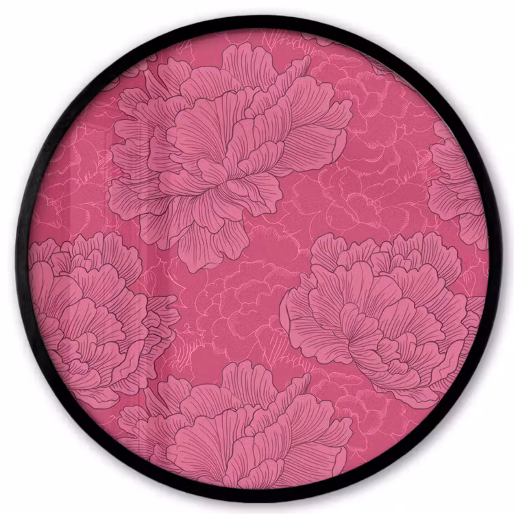Pioenrozen - Energiek - Roze Fotolijst rond zonder passe partout klein 856 -3d