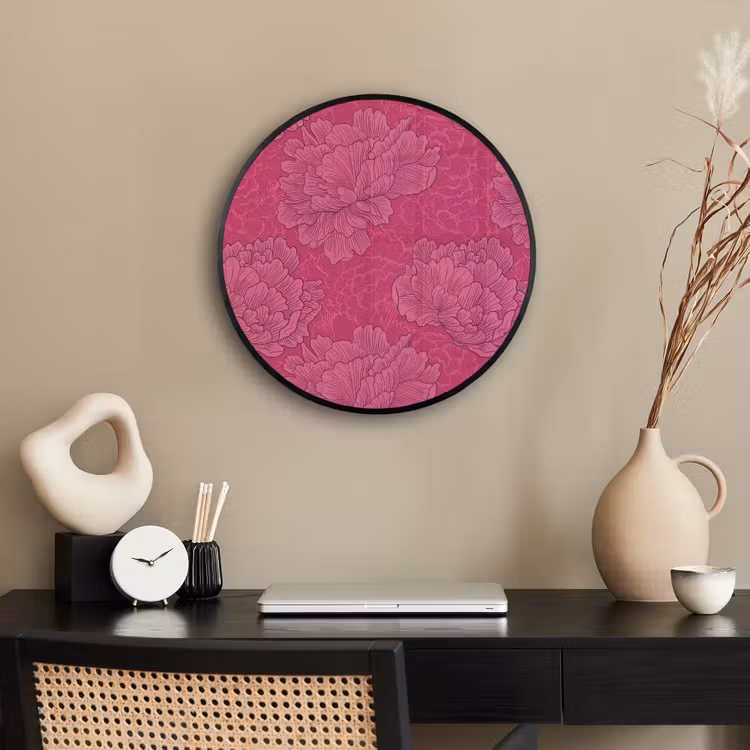 Pioenrozen - Energiek - Roze Fotolijst rond zonder passe partout klein 856 -sfeer1
