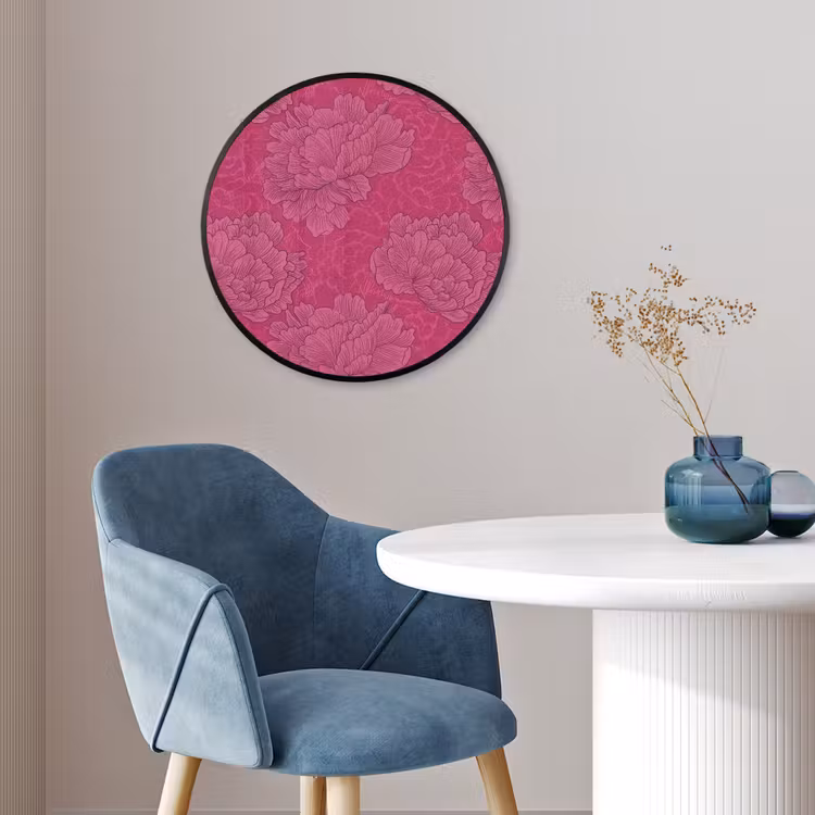 Pioenrozen - Energiek - Roze Fotolijst rond zonder passe partout klein 856 -sfeer2