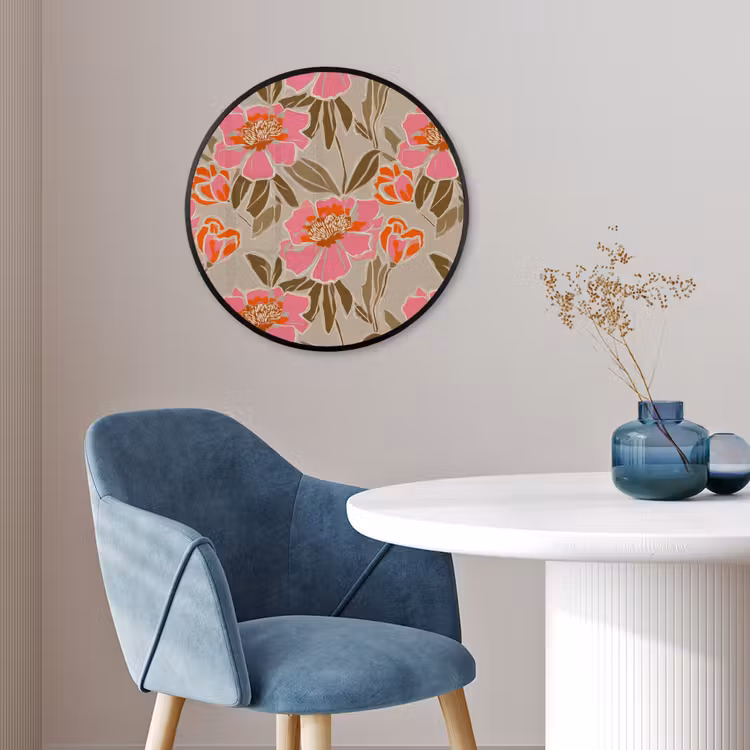 Pioenrozen - Patroon - Roze Fotolijst rond zonder passe partout klein 856 -sfeer2