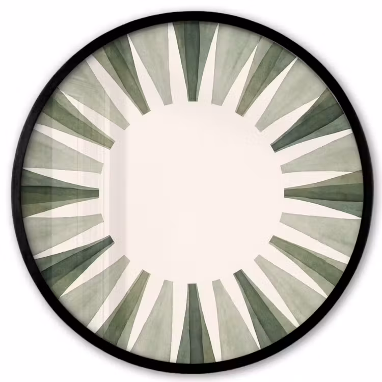 Planten - Abstract - Waterverf - Groen - Natuur Fotolijst rond zonder passe partout klein -3d