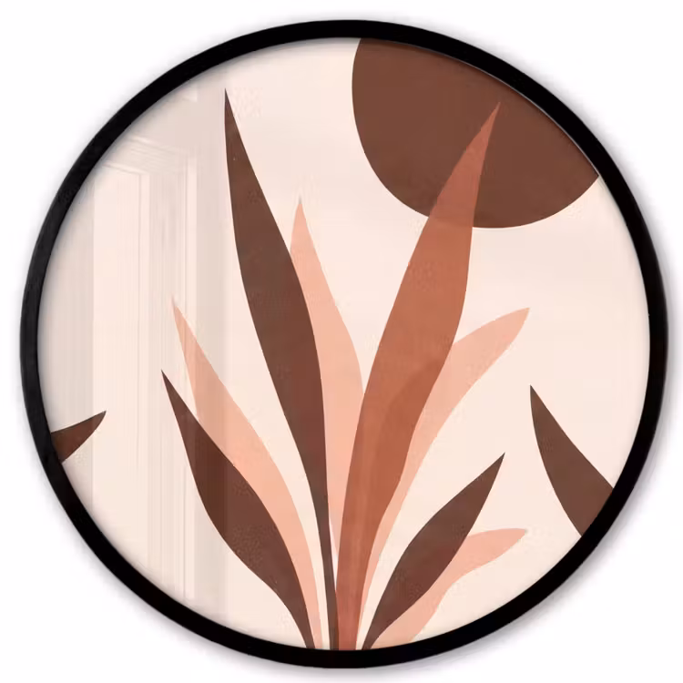 Planten - Abstract - Natuur - Bruin Fotolijst rond zonder passe partout klein -3d