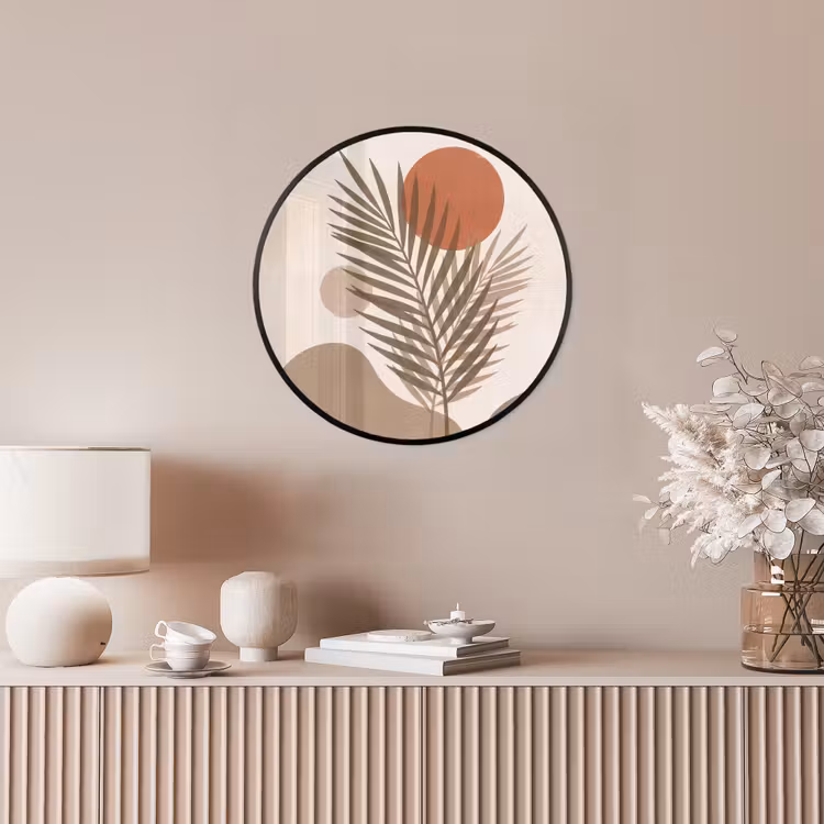 Planten - Bladeren - Abstract - Modern - Beige Fotolijst rond zonder passe partout klein -sfeer3