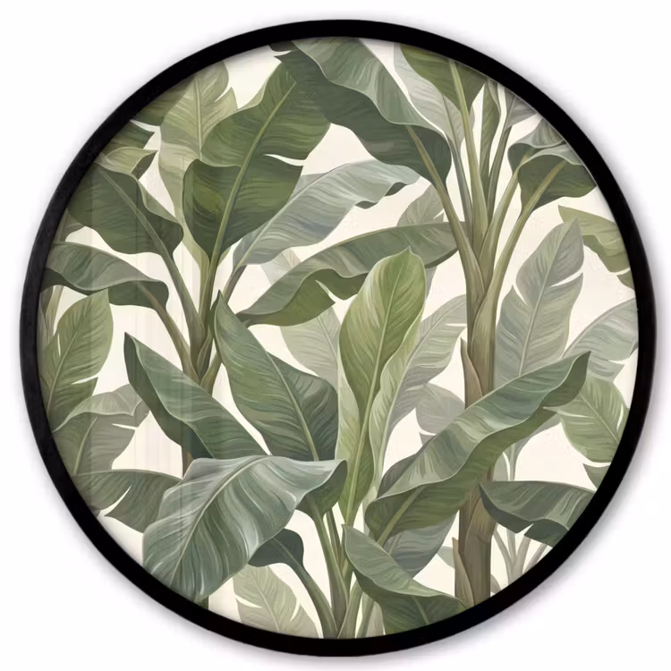 Planten - Bladeren - Tropisch - Groen Fotolijst rond zonder passe partout klein -3d