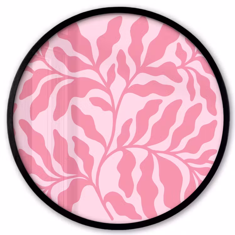 Planten - Organisch - Abstract - Modern - Roze Fotolijst rond zonder passe partout klein -3d
