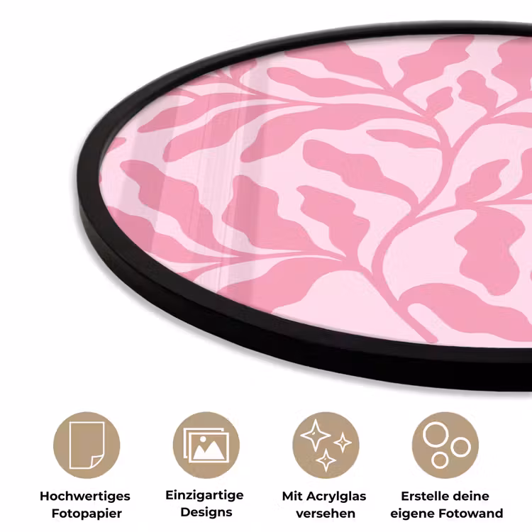 Planten - Organisch - Abstract - Modern - Roze Fotolijst rond zonder passe partout klein -closeup_DE