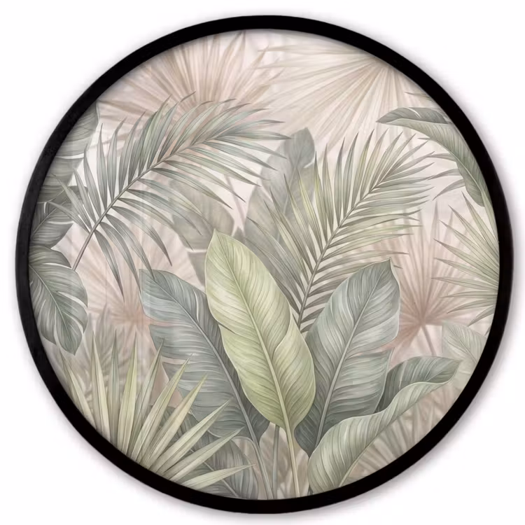 Planten - Tropisch - Bladeren - Groen - Natuur Fotolijst rond zonder passe partout klein -3d