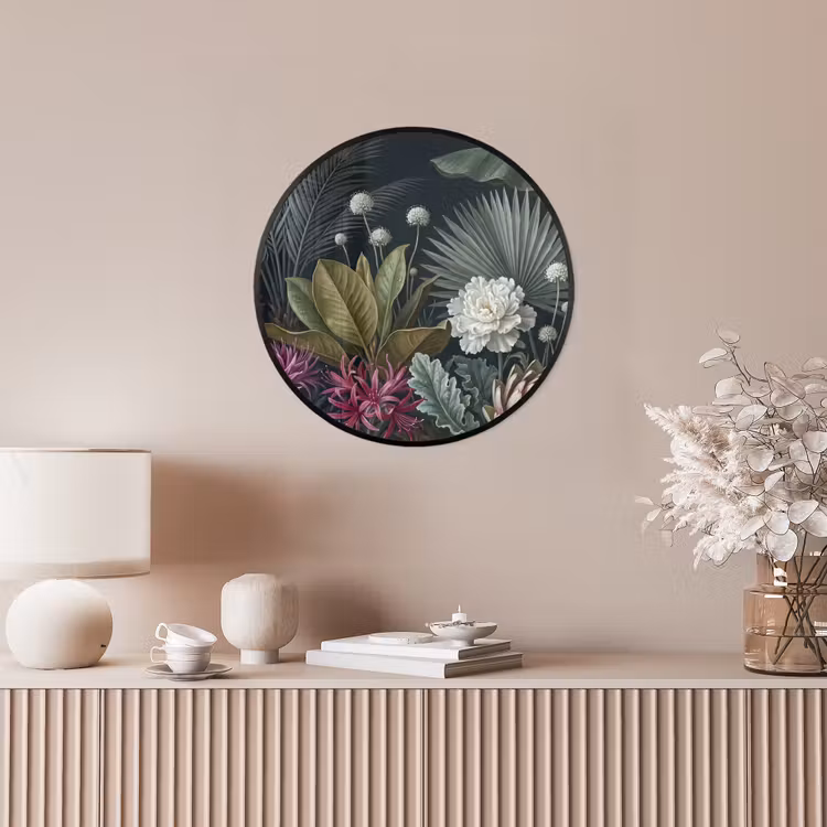 Planten - Tropisch - Botanisch - Donker - Groen Fotolijst rond zonder passe partout klein -sfeer3