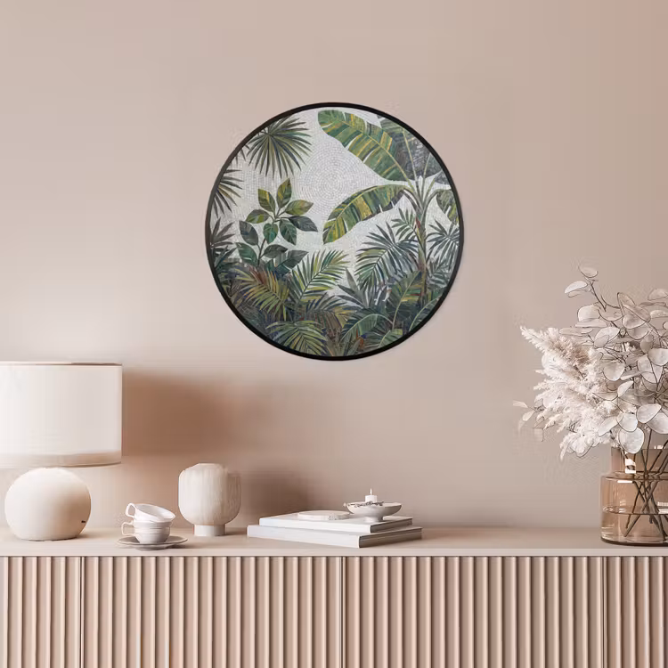 Planten - Tropisch - Mozaïek - Groen - Natuur Fotolijst rond zonder passe partout klein -sfeer3