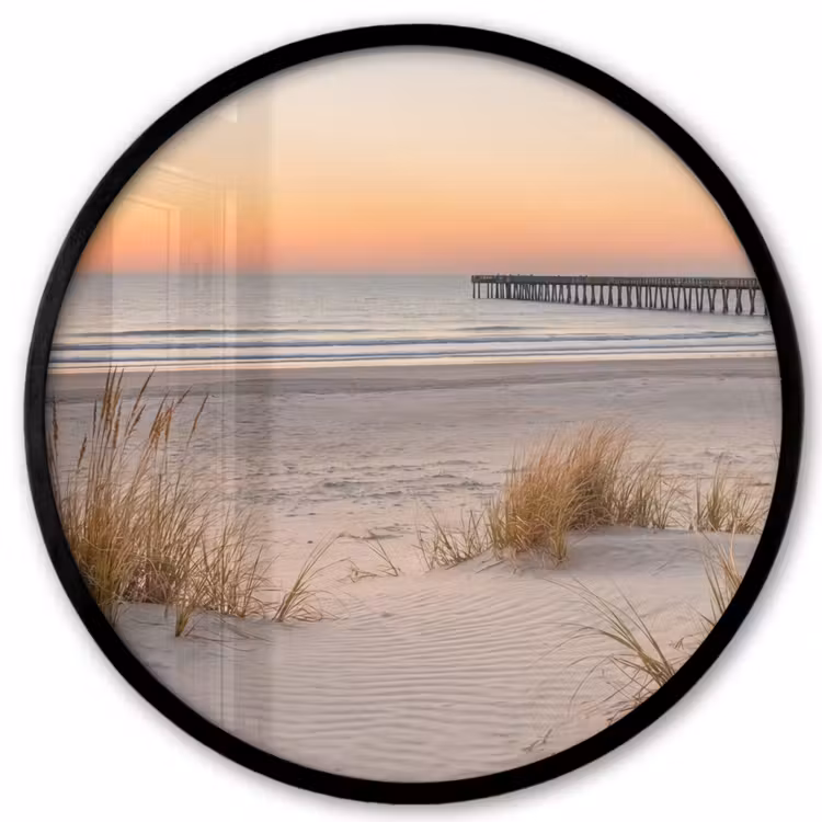 Pier - Zonsondergang - Strand Fotolijst rond zonder passe partout klein -3d