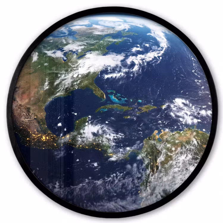Poster im Rahmen Rund - Planet – Weltraum – Kosmos - Planeet - Ruimte - Kosmos Fotolijst rond zonder passe partout klein