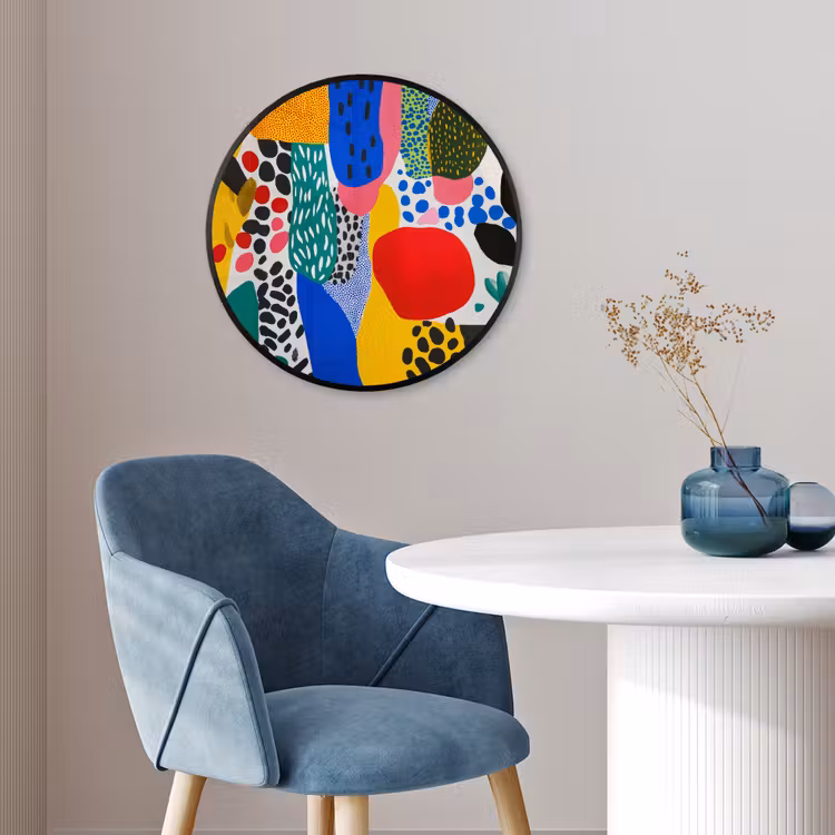 Stippen - Vormen - Modern - Kleuren Fotolijst rond zonder passe partout klein -sfeer2
