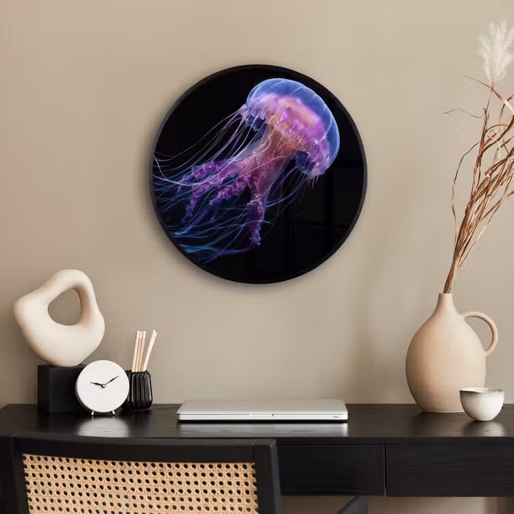 Kwal - Doorzichtig - Roze - Tentakels Fotolijst rond zonder passe partout klein -sfeer1