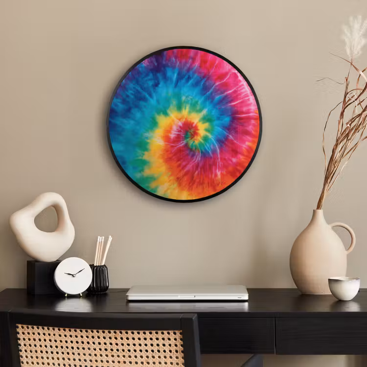 Regenboog - Tie dye - Kleurrijk - Blauw Fotolijst rond zonder passe partout klein -sfeer1