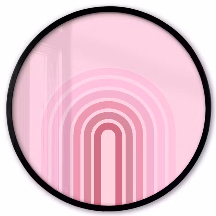 Regenboog - Roze - Abstract - Modern - Minimalistisch Fotolijst rond zonder passe partout klein -3d