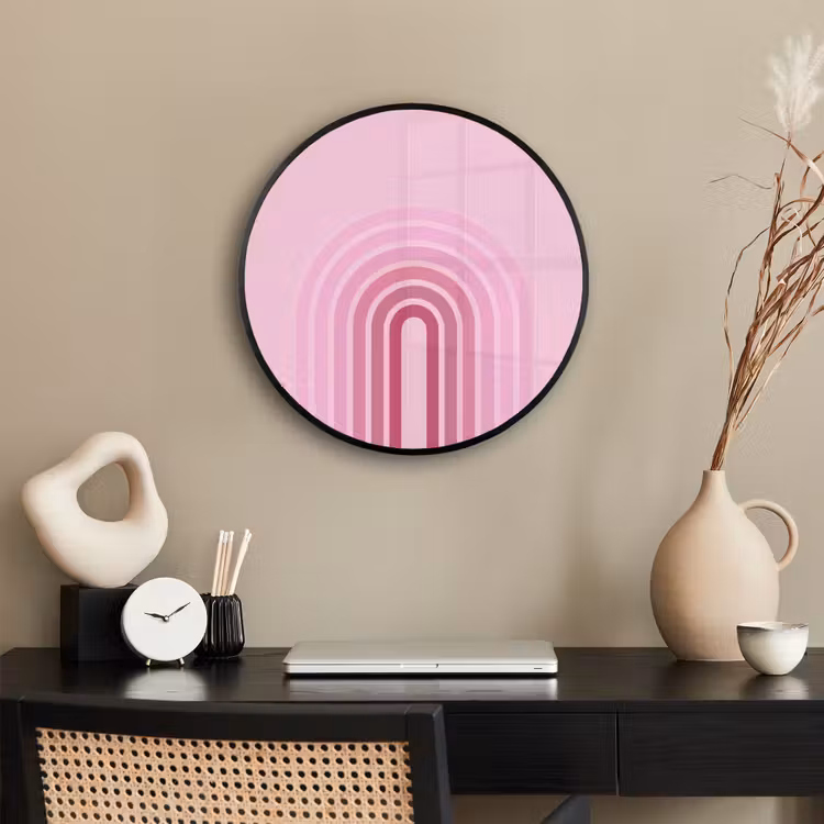 Regenboog - Roze - Abstract - Modern - Minimalistisch Fotolijst rond zonder passe partout klein -sfeer1