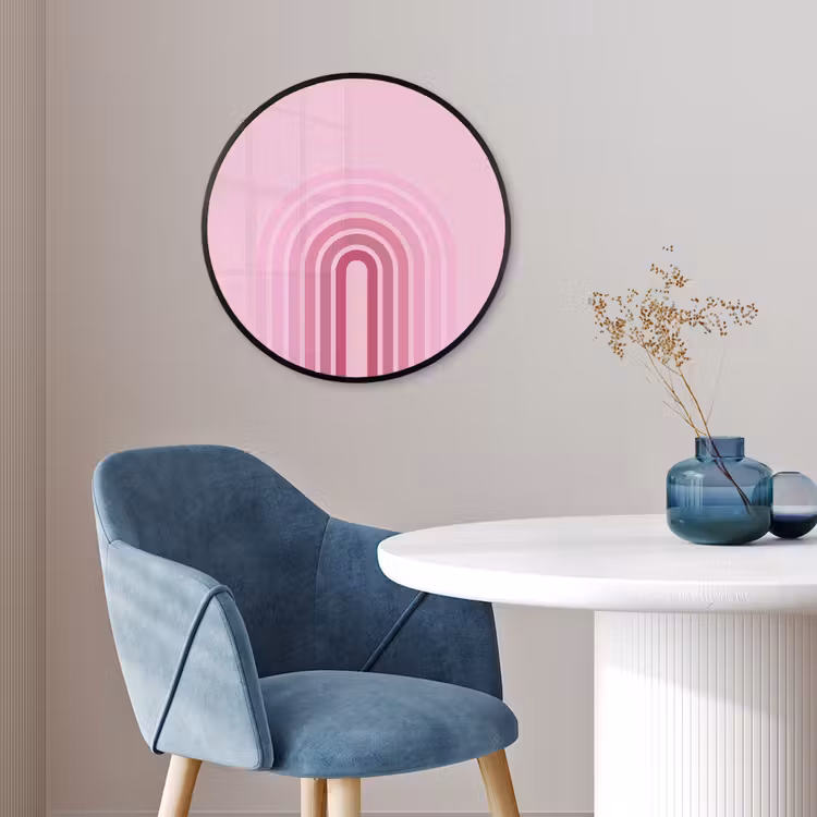 Regenboog - Roze - Abstract - Modern - Minimalistisch Fotolijst rond zonder passe partout klein -sfeer2