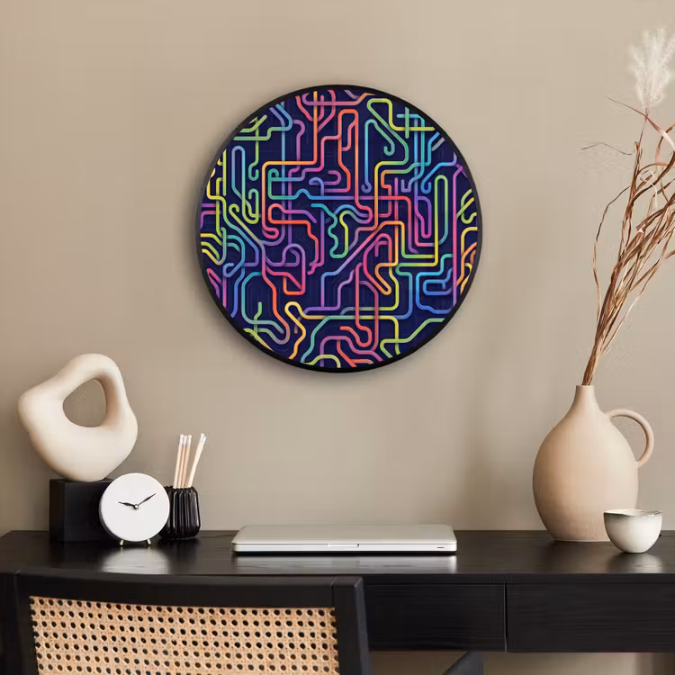 Retro - Abstract - Neon Fotolijst rond zonder passe partout klein -sfeer1
