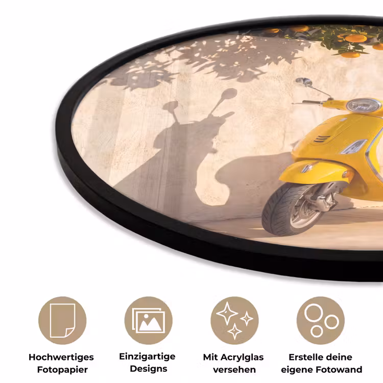 Scooter - Natuur - Zomer - Geel - Mediterraan Fotolijst rond zonder passe partout klein -closeup_DE