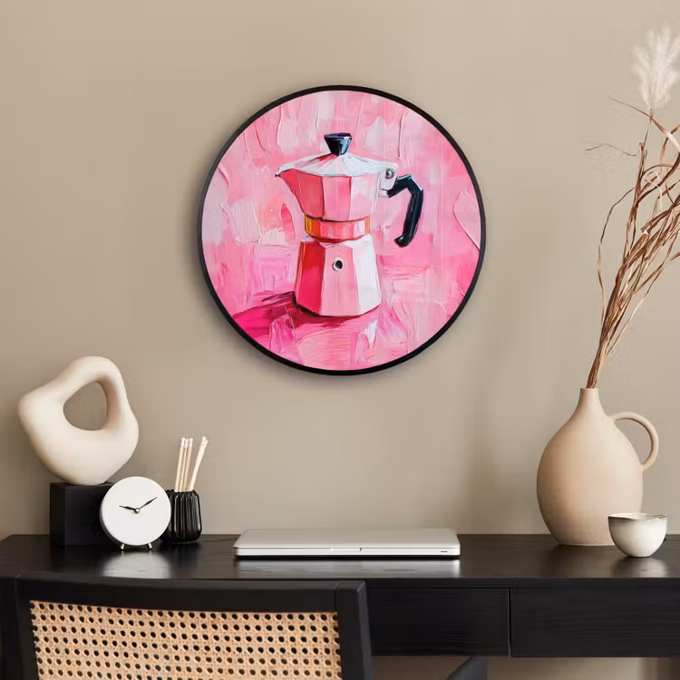 Roze - Verf - Coffee Fotolijst rond zonder passe partout klein -sfeer1
