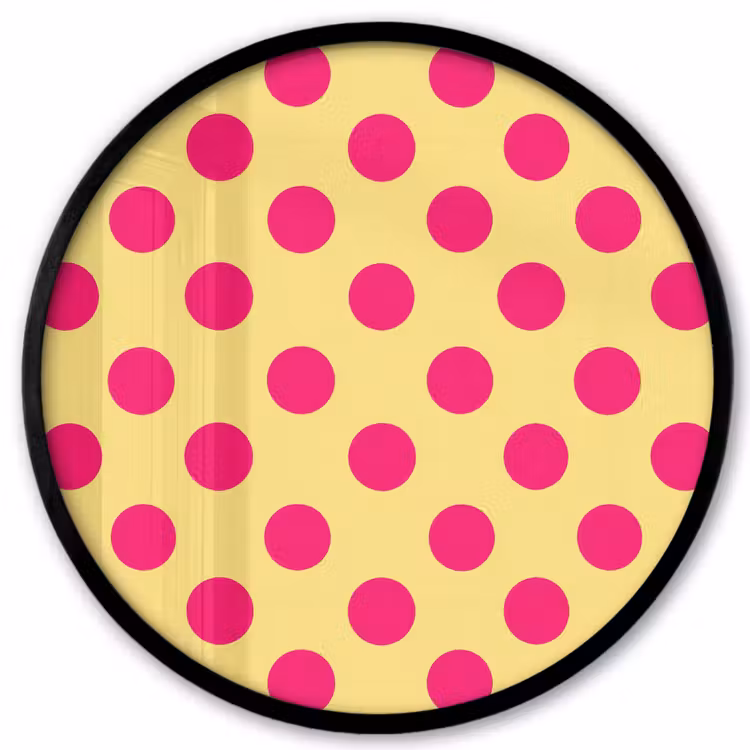 Roze - Stippen - Geel Fotolijst rond zonder passe partout klein 856 -3d