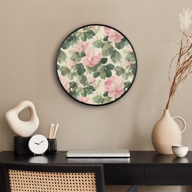 Rozen - Botanisch - Roze Fotolijst rond zonder passe partout klein 856 -sfeer1